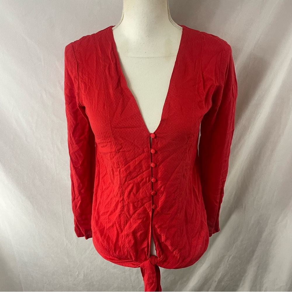 Urban Outfitters Silence + Noise Red Tie knot top